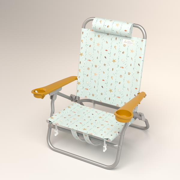 Evelyn Henson Sandbar Low Beach Chair in Sea Island