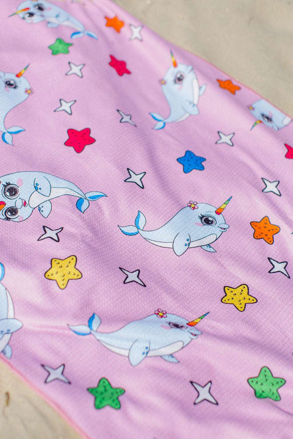 FishFlops® Daisy The Narwhal Eco Beach Towel