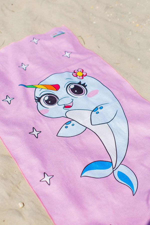 FishFlops® Daisy The Narwhal Eco Beach Towel