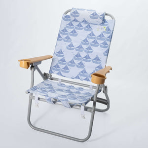 Laura Ashley Dune High Backpack Beach Chair in Sailboats