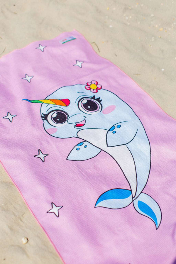 FishFlops® Daisy The Narwhal Beach Chair And Towel Set