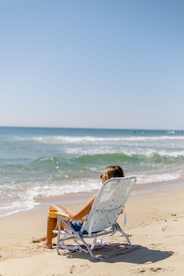 Evelyn Henson Sandbar Low Beach Chair in Sea Island