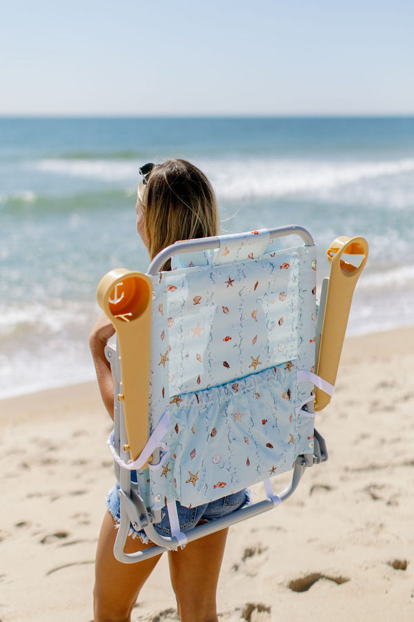 Evelyn Henson Sandbar Low Beach Chair in Sea Island