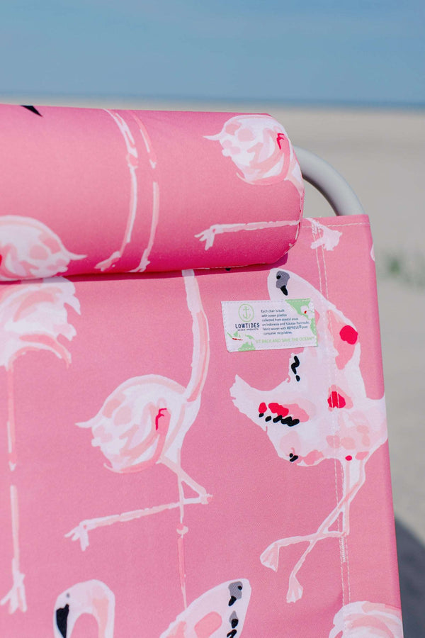 Evelyn Henson Sandbar Low Beach Chair in Flamingo