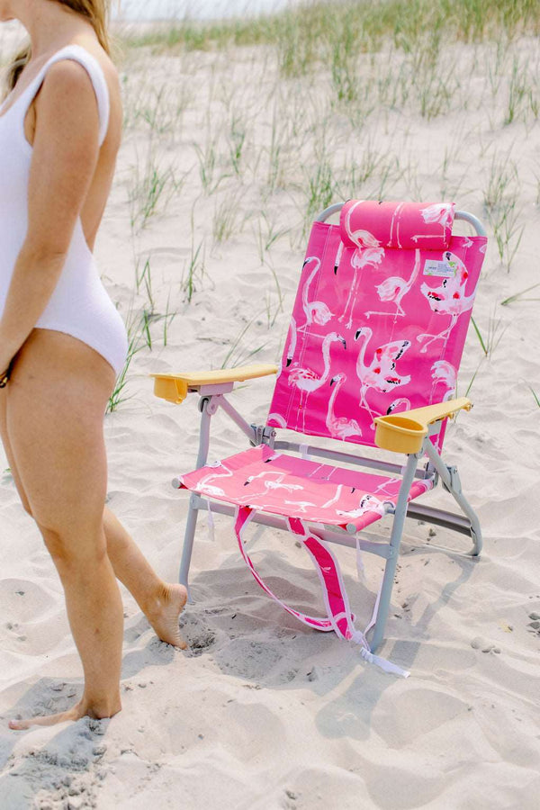 Evelyn Henson Dune High Beach Chair in Flamingo