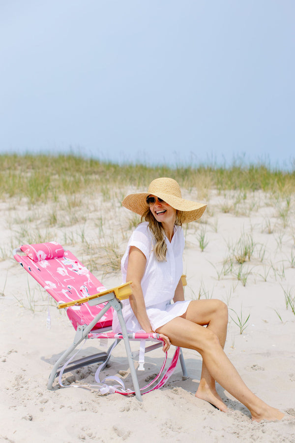 Evelyn Henson Dune High Beach Chair in Flamingo