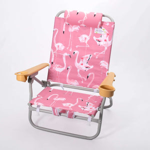 Evelyn Henson Sandbar Low Beach Chair in Flamingo
