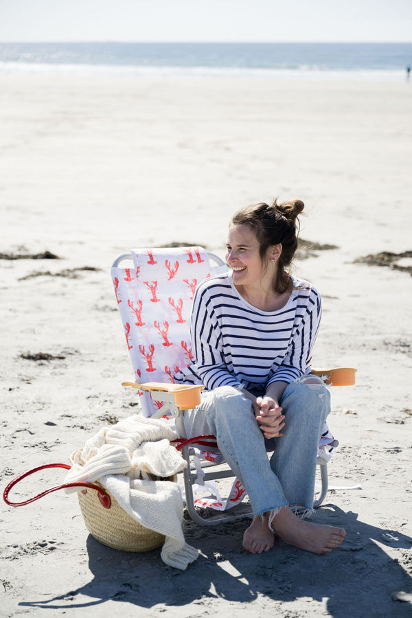 Sara Fitz Sandbar Low Beach Chair in Lobster