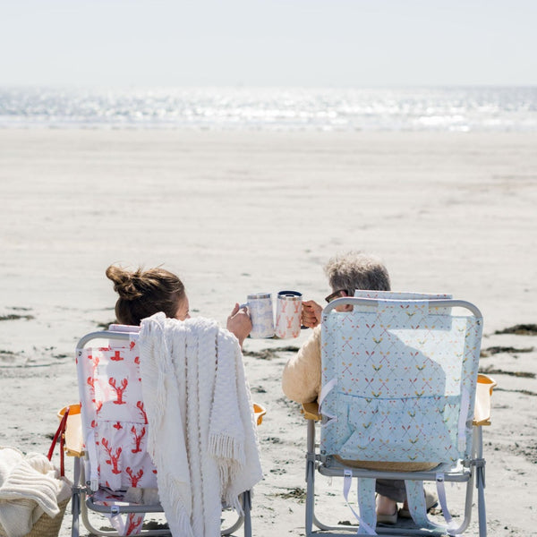 Sara Fitz Sandbar Low Beach Chair in Crossed Oars